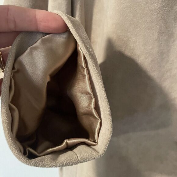 Skin Gear Vintage Non Leather Suede Trench Coat Button Tan Small Womens READ - Picture 11 of 13